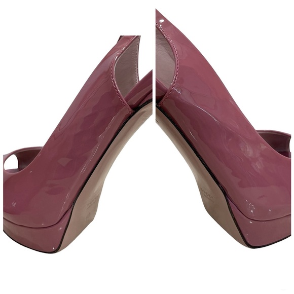 GUCCI Dusty Rose Peeptoe Slingback Platform Heels US 9 EU 40 - Picture 9 of 14